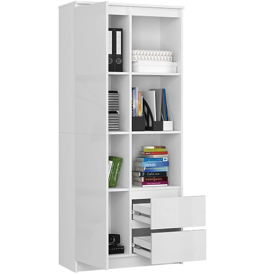 Office Shelf R 80 cm CLP R11 WHITE / WHITE GLOSS