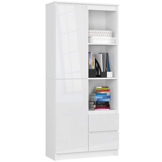 Office Shelf R 80 cm CLP R11 WHITE / WHITE GLOSS