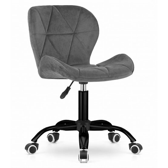 Office Swivel Chair with Wide Backrest Velvet Dark Gray