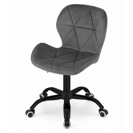 Office Swivel Chair with Wide Backrest Velvet Dark Gray