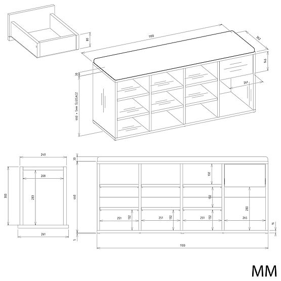 Open Shoe Cabinet TALLIN CASHMERE BEIGE for Hallway
