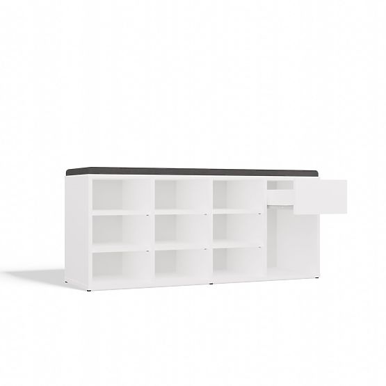 Open Shoe Cabinet TALLIN WHITE for Hallway