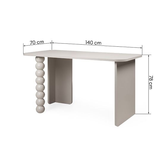 Orel Desk, Cashmere, Decorative Leg
