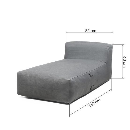 Ottoman for Vacuum Garden Corner Set with Cover, Gray