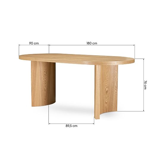 Oval Dining Table Portofino, Ash