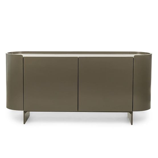 Oval Dresser Nari, Green/Grey, Sintered, Glossy