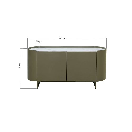 Oval Dresser Nari, Green/Grey, Sintered, Glossy