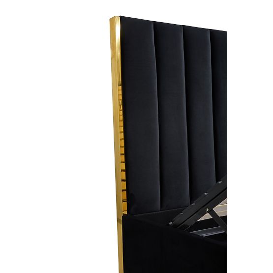 Upholstered bed with high headboard PALLAZO black - 160x200 cm