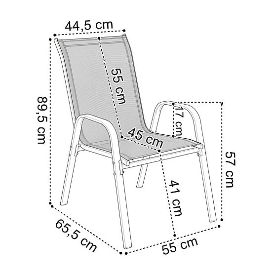 PALMA Garden Furniture Set Table + 2 Chairs