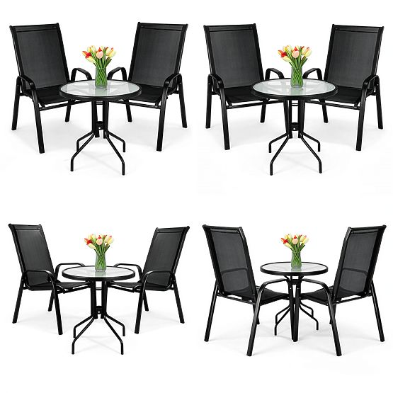 PALMA Garden Furniture Set Table + 2 Chairs