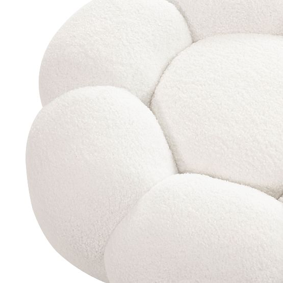 Perugia Pouf, White, Boucle, Rounded Shapes