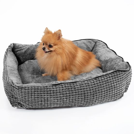 Pet bed with blanket M - gray