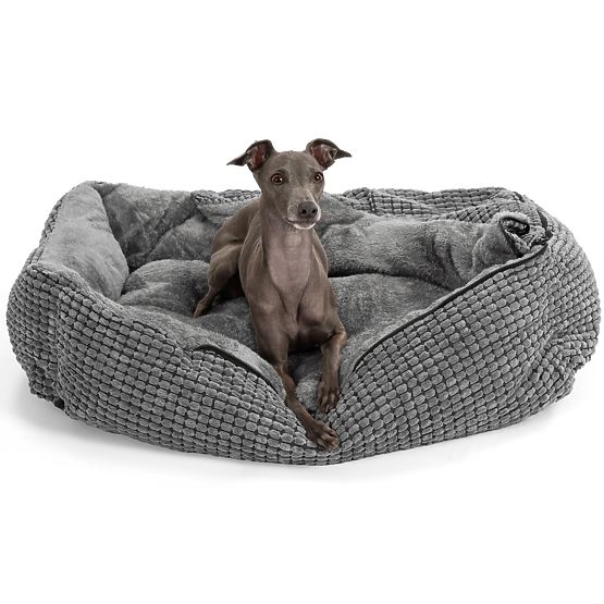 Pet bed with blanket M - gray
