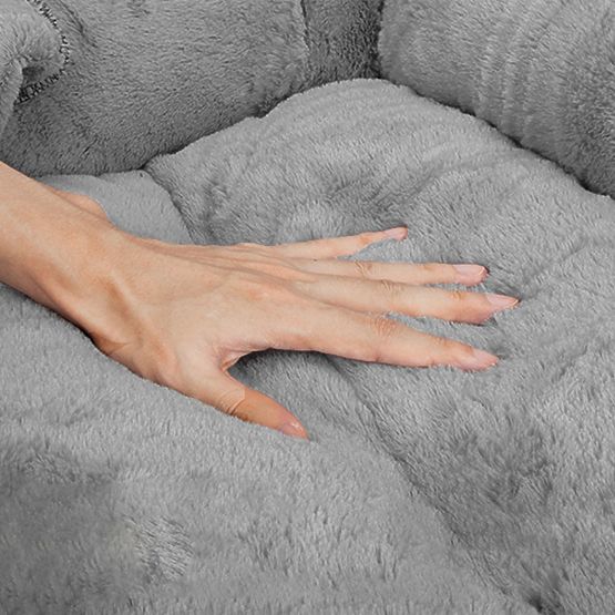 Pet bed with blanket M - gray