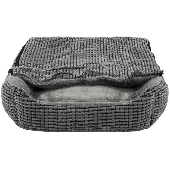 Pet bed with blanket M - gray