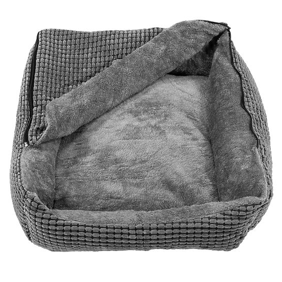 Pet bed with blanket S - gray