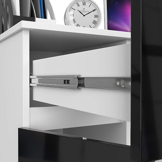 PIKSEL COMPUTER DESK PK BLACK GLOSS LEFT