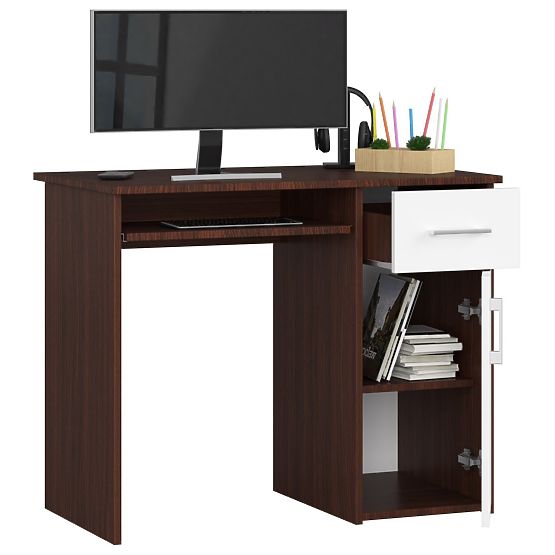 PIN WENGE / WHITE DESK