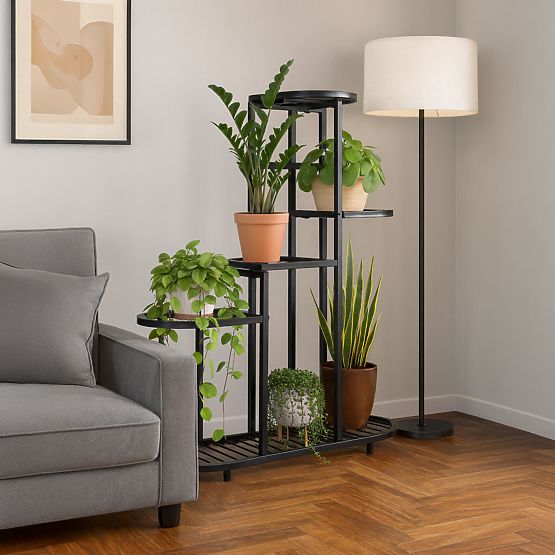 Plant Stand, 5 Levels, Black, ModernHome