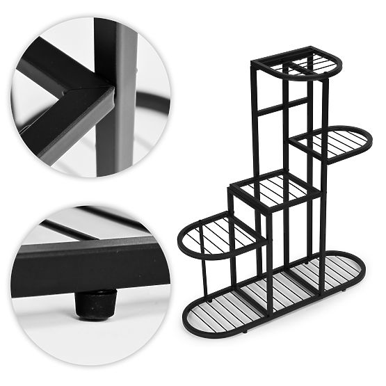 Plant Stand, 5 Levels, Black, ModernHome