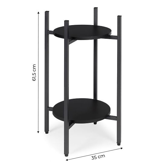 Plant Stand, Flower Stand, Decoration, 2 Levels, Black, ModernHome