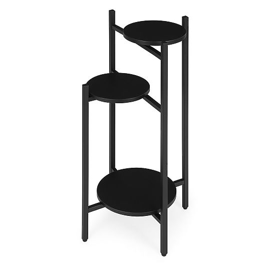 Plant Stand, Flower Stand, Decoration, 3 Levels, Black, ModernHome
