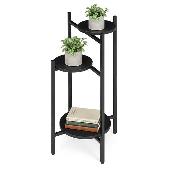 Plant Stand, Flower Stand, Decoration, 3 Levels, Black, ModernHome