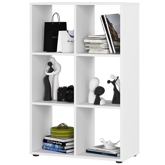 QUAD Shelf with 6 Shelves - White