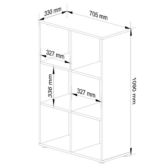 QUAD Shelf with 6 Shelves - White