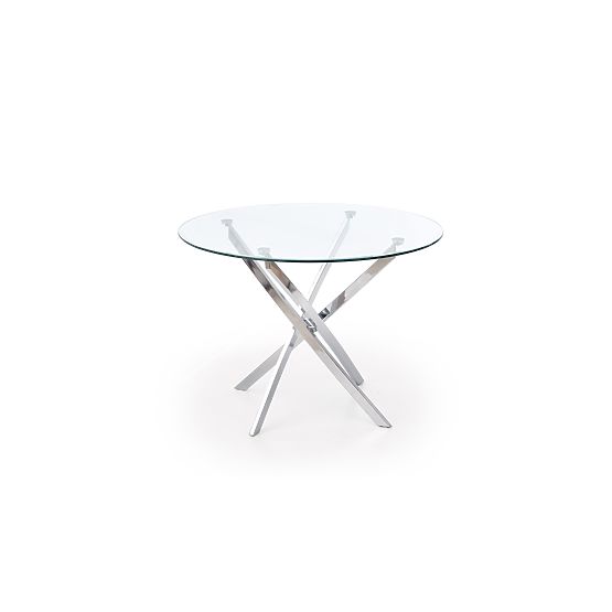 RAYMOND Table, Top - Transparent, Legs - Chrome