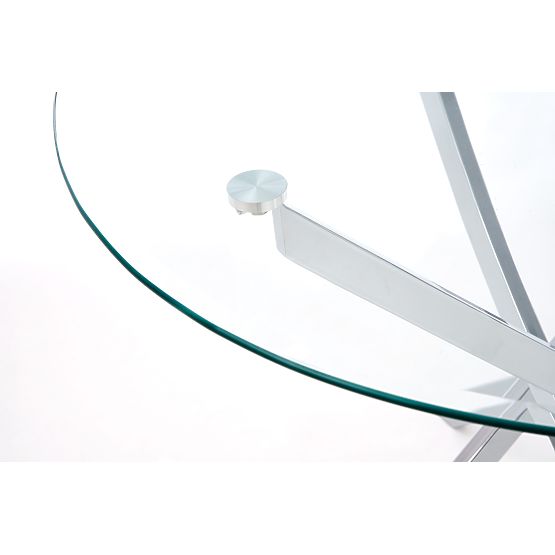 RAYMOND Table, Top - Transparent, Legs - Chrome
