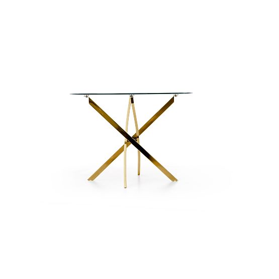 RAYMOND Table, Top - Transparent, Legs - Gold (2p=1pc)