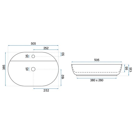 REA Aura 51 Furniture Washbasin
