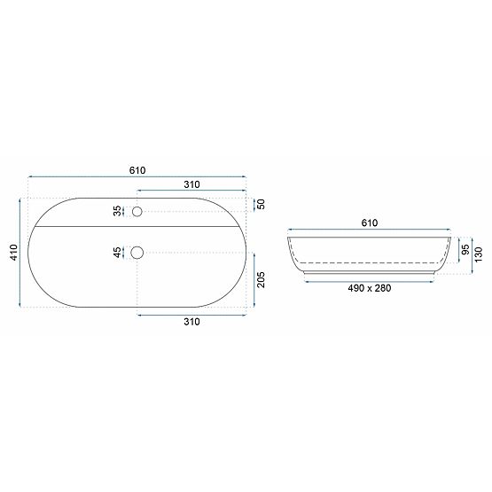 REA Aura 61 L.Blue Shiny Sink