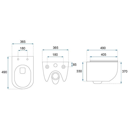 Rea Carlo Mini Tornado NF Wall-Hung Toilet Bowl
