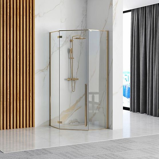 Rea DIAMOND 100x100 GOLD Shower Enclosure
