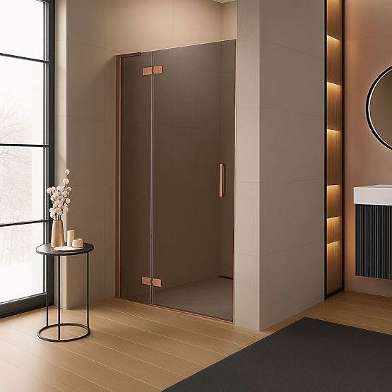 Rea Hugo 90 Brushed Copper Shower Doors