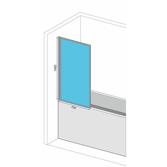 Rea Lagos-1 Fixed Bath Screen 70 Black