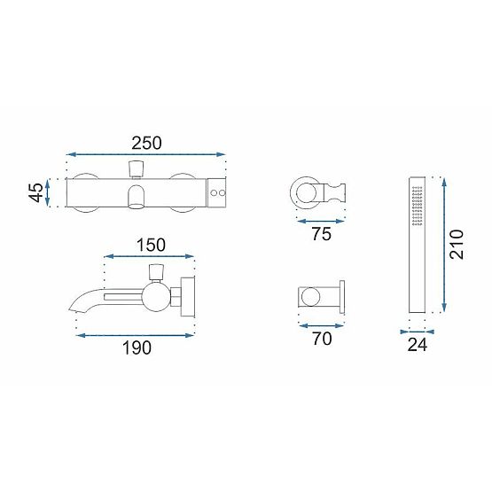 Rea Lungo Copper Bath Faucet