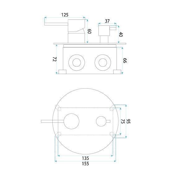Rea Lungo Diamond Chrome Concealed Shower Set + BOX