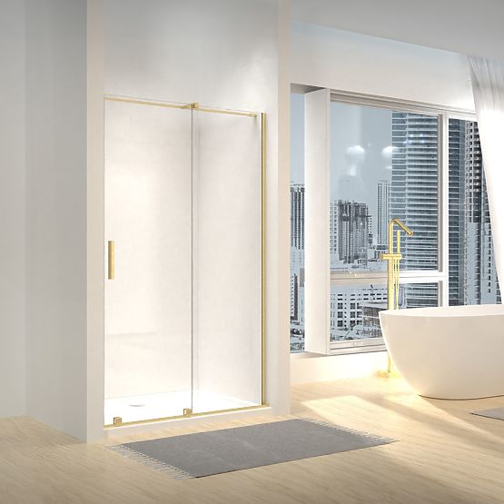 Rea Montana 120 Brushed Gold Shower Door