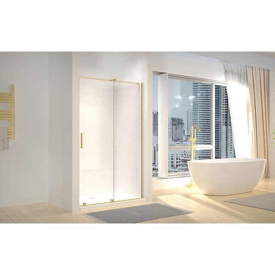 Rea Montana 120 Brushed Gold Shower Door