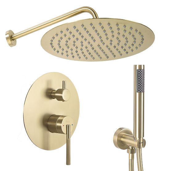 Recessed Shower Set Rea Argon Brushed Gold + BOX