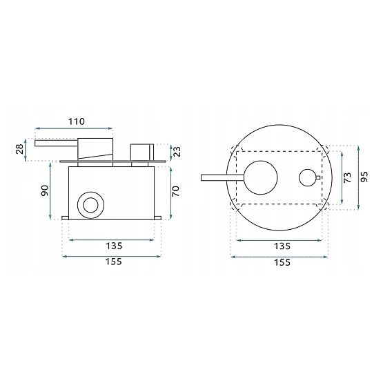 Recessed Shower Set Rea Argon Brushed Gold + BOX