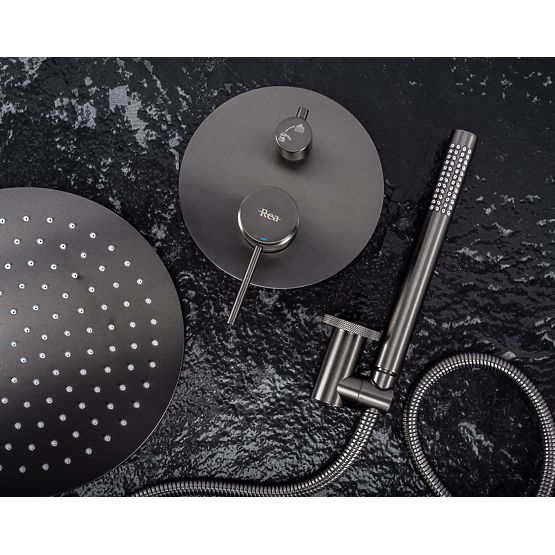 Recessed Shower Set Rea Lungo Grip Titan + BOX
