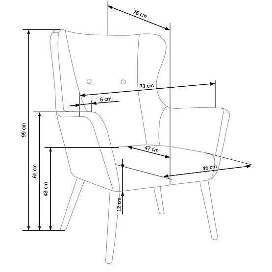 Reclining Chair COTTO Light Gray