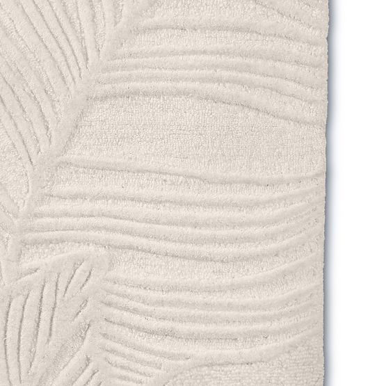 Rectangular Carpet Mona Tufted, Wool, Cream, Leaves, Carpet Size: 190x290