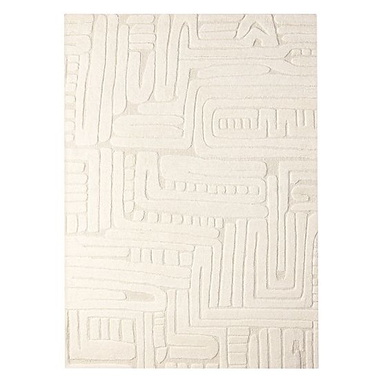 Rectangular Carpet Sophia, Tufted, Cotton, Cream, Carpet Size: 120x180