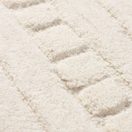 Rectangular Carpet Sophia, Tufted, Cotton, Cream, Carpet Size: 120x180