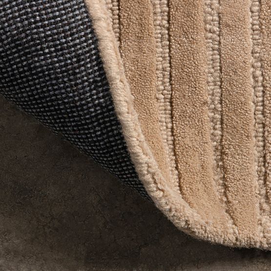 Rectangular Isla Rug, Arches, Tufted, Wool, Dark Beige, Rug Size: 190x290